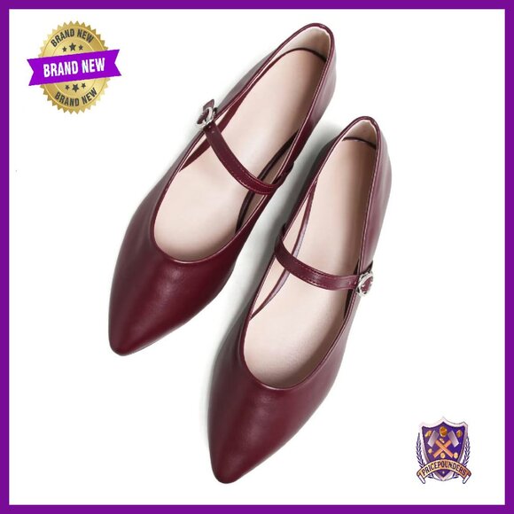 Shoes - Leather Flats Pointy Toe Slip On Work Shoes Comfortable Retro Style